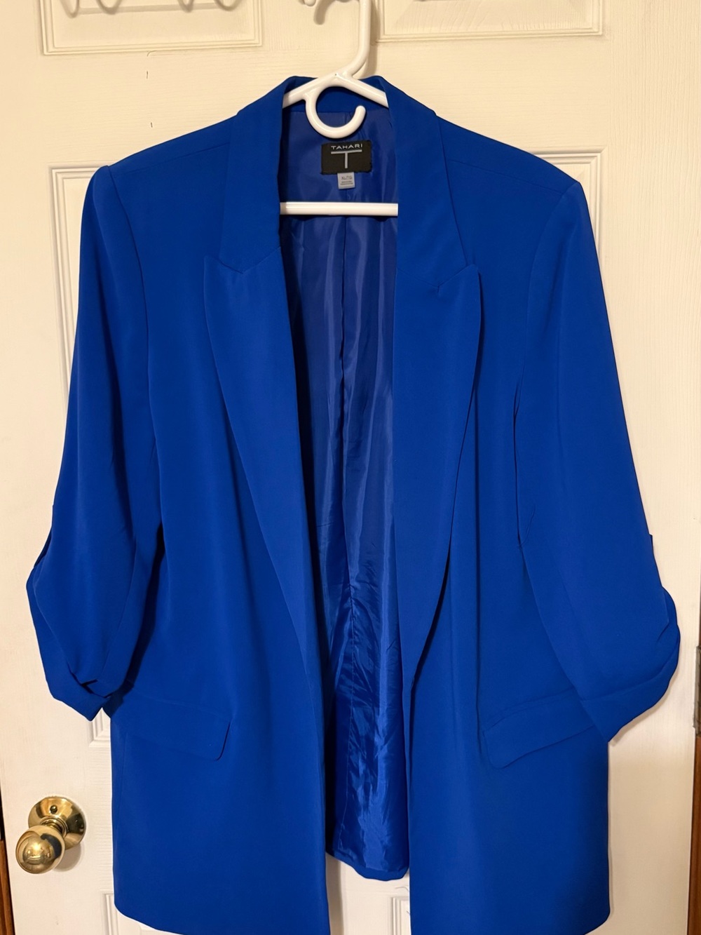 Tahari Cobalt Blue Open-Front Blazer